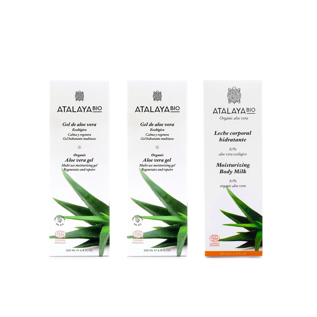 Organic Pure Aloe Vera 200 ml Cosmetics Economy Pack