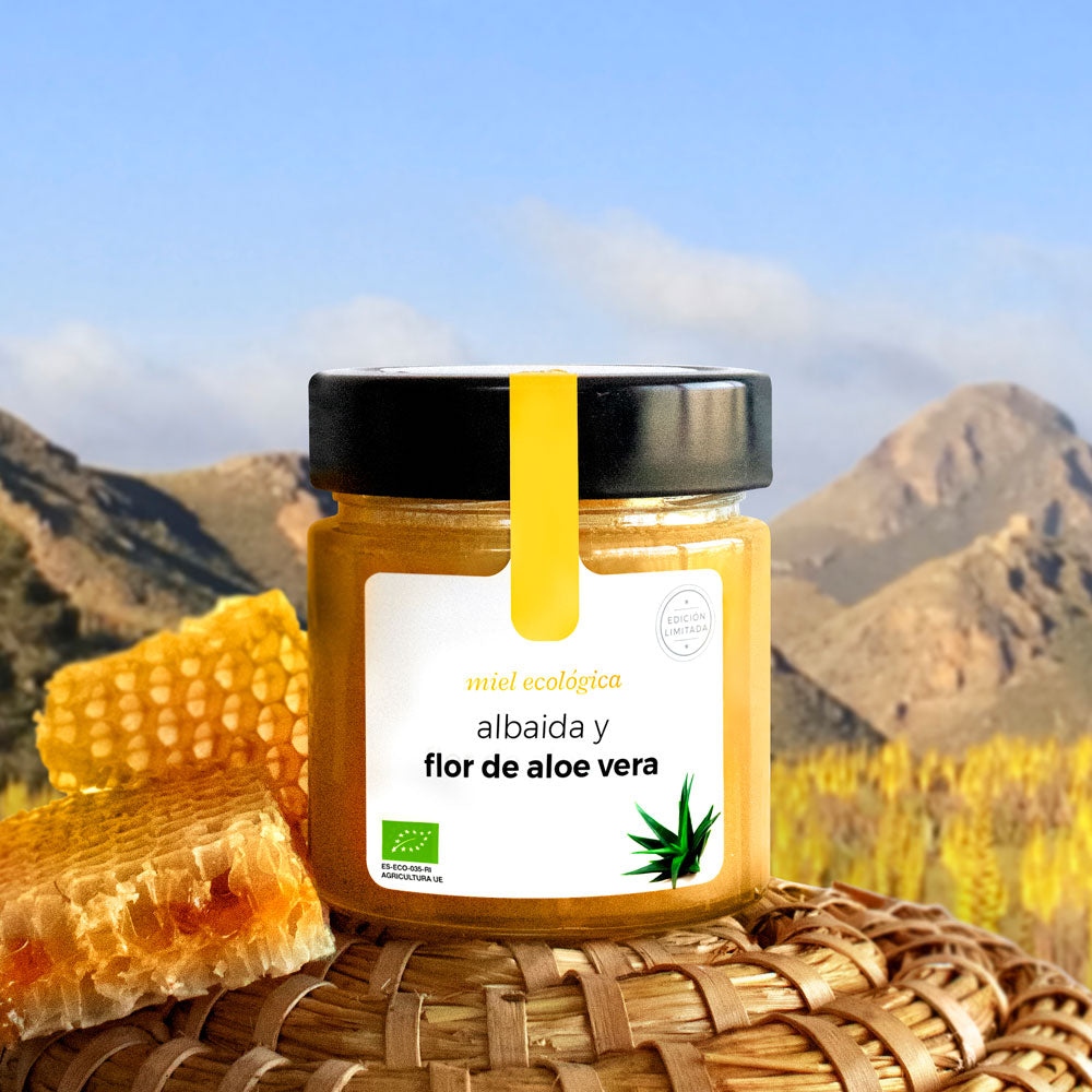 aloe vera pollen Albaida and Aloe Vera Flower Organic Honey